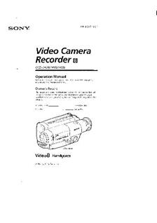 Sony CCD TR 78 E manual. Camera Instructions.